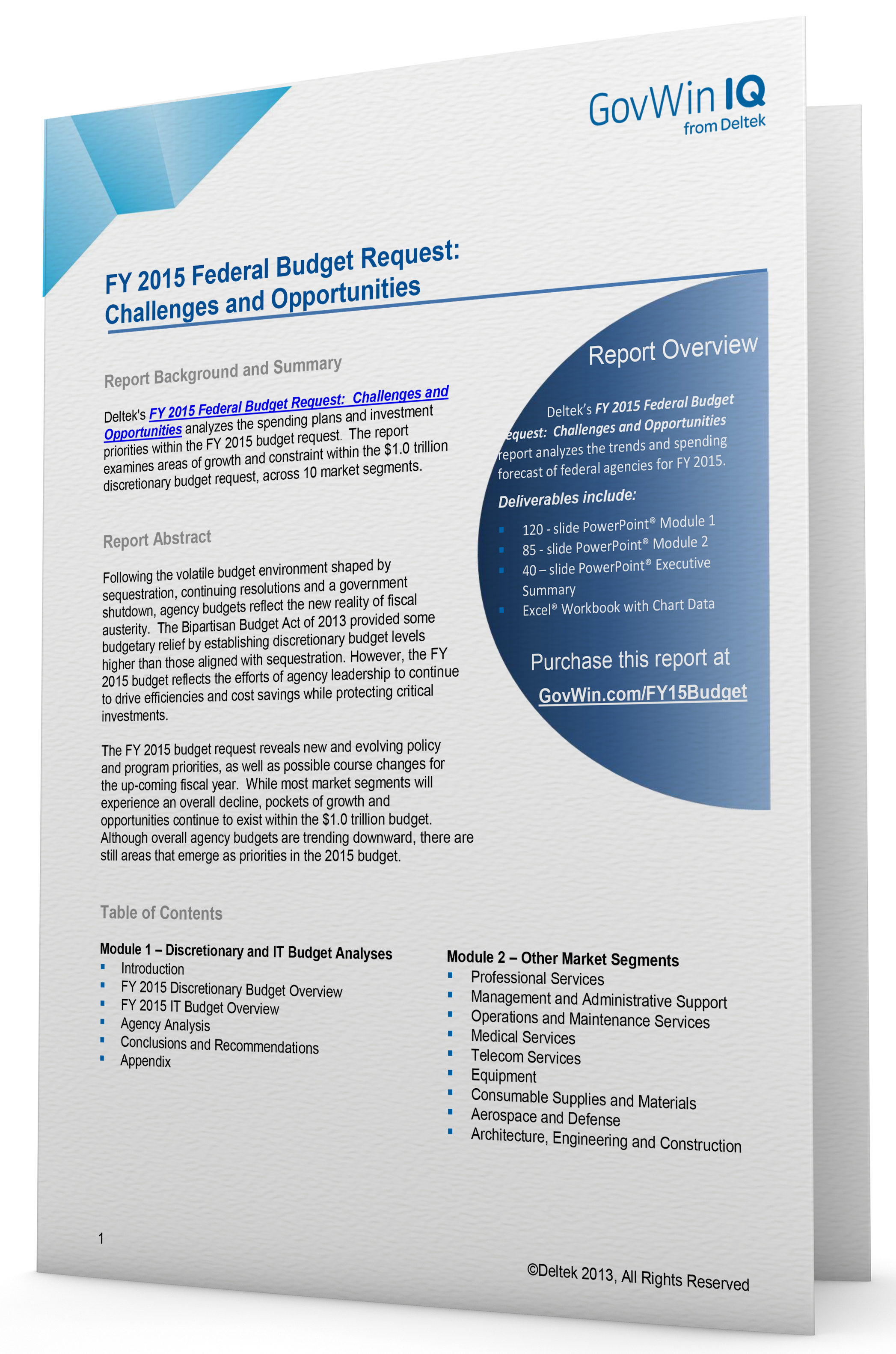 FY 2015 Federal Budget Request: Challenges & Opportunities